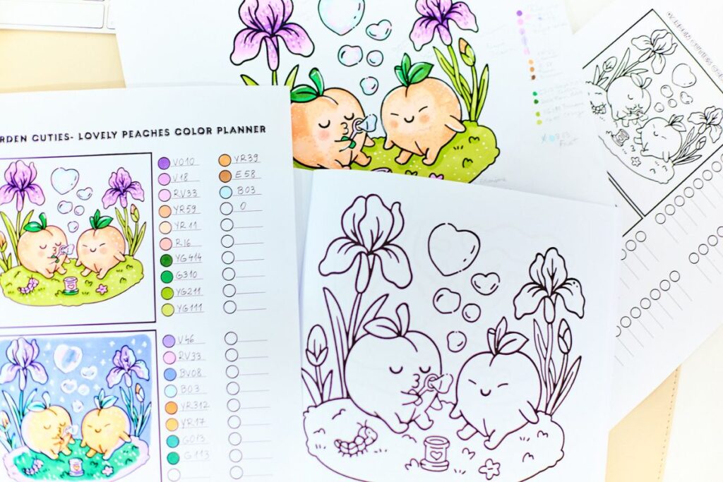 garden cuties coloring book