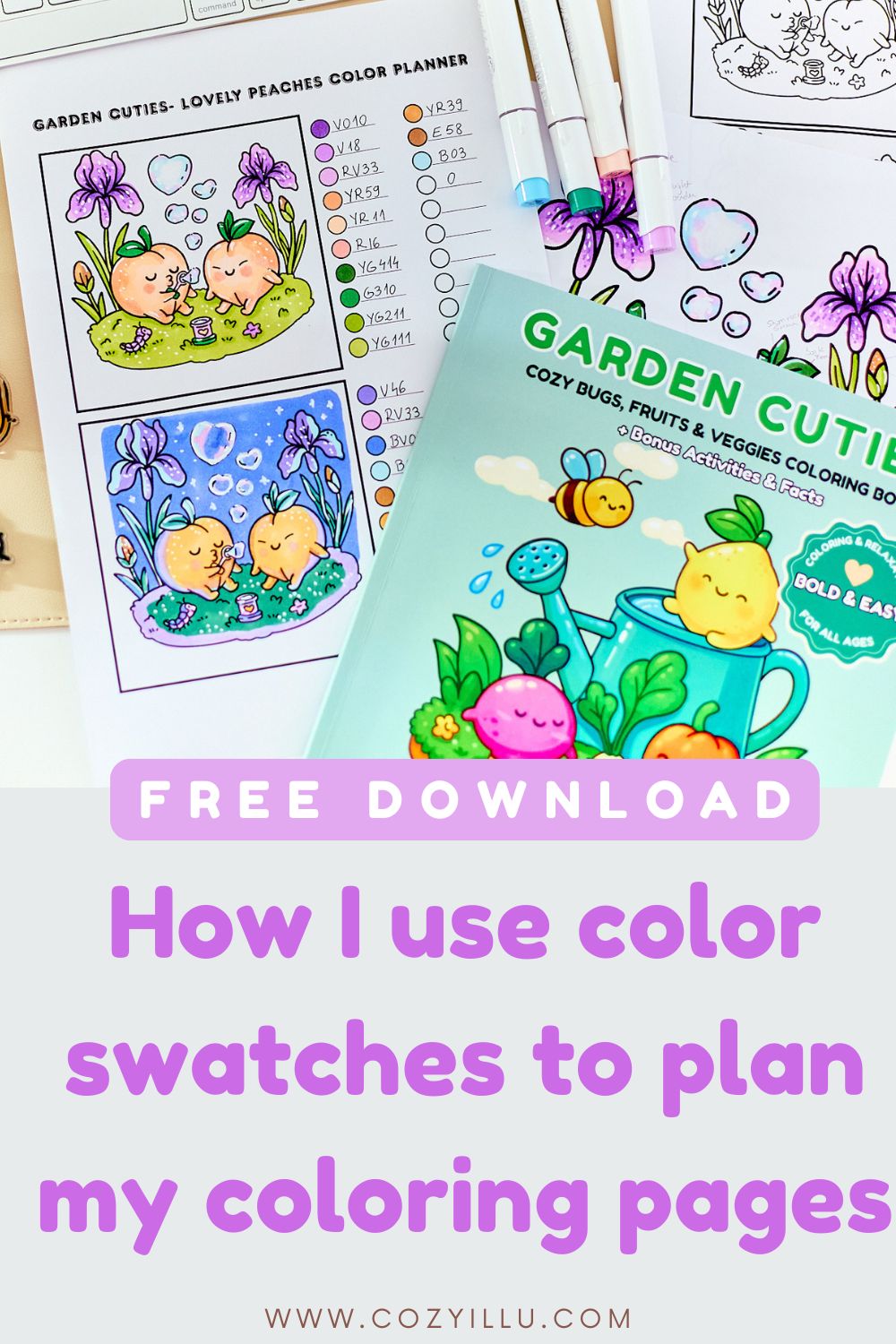 How I use free color swatches to plan my coloring book