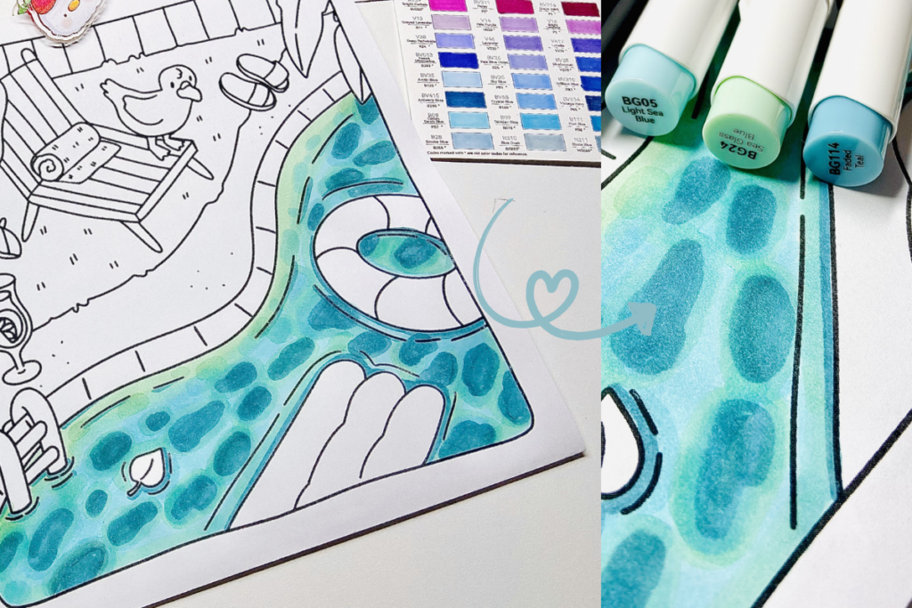 cozy illu coloring tutorial how to color water