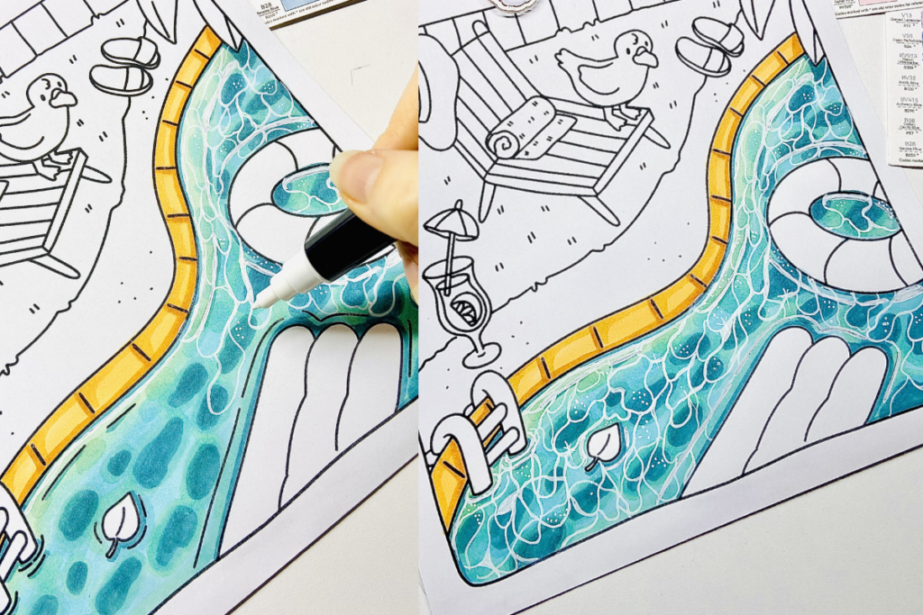 cozy illu coloring tutorial how to color water