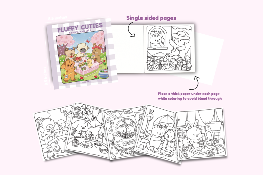 coloring book fluffy cuties vol.1 cozy illu