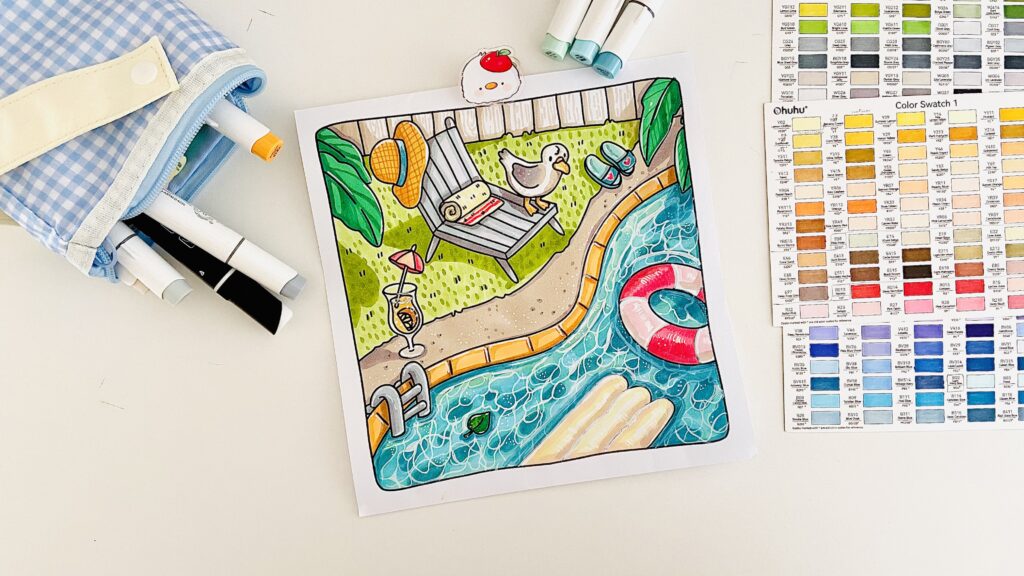 cozy illu hot to color water effect tutorial